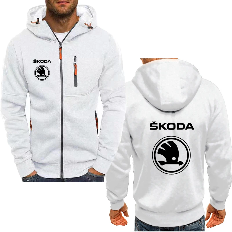 

Outdoor sports Men's Hoodie Skoda car logo print Oversized Hoodie Men's clothing Hip Hop Street Men Cardigan Men Zip Hoodie