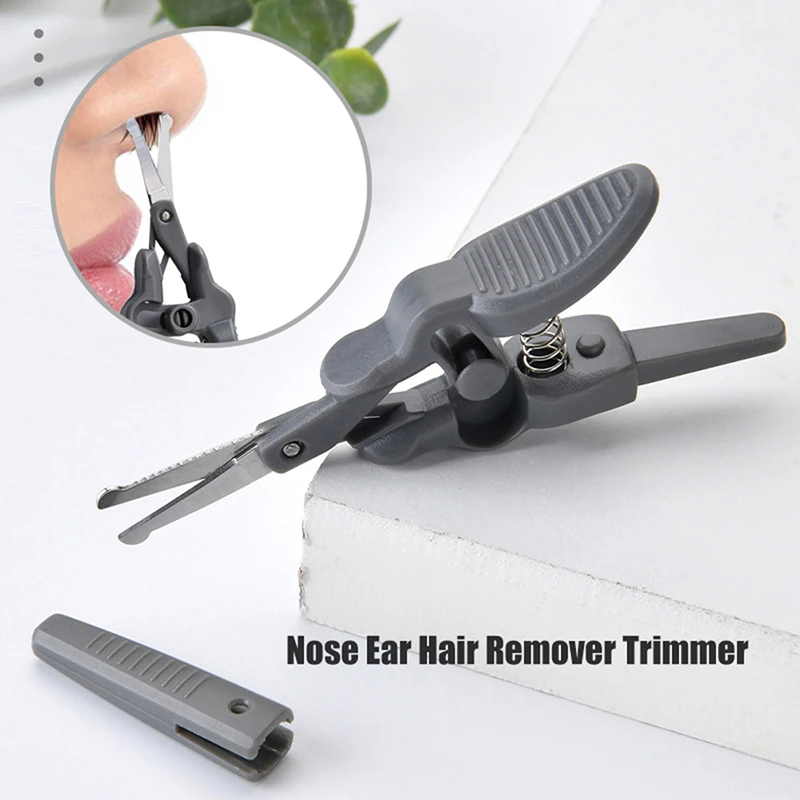 1Pcs Neus Haar Schaar Rvs Ronde Hoofd Schoonheid Trimmer Neus Haar Trimmer Draagbare Ergonomie Neus Haar Snijder