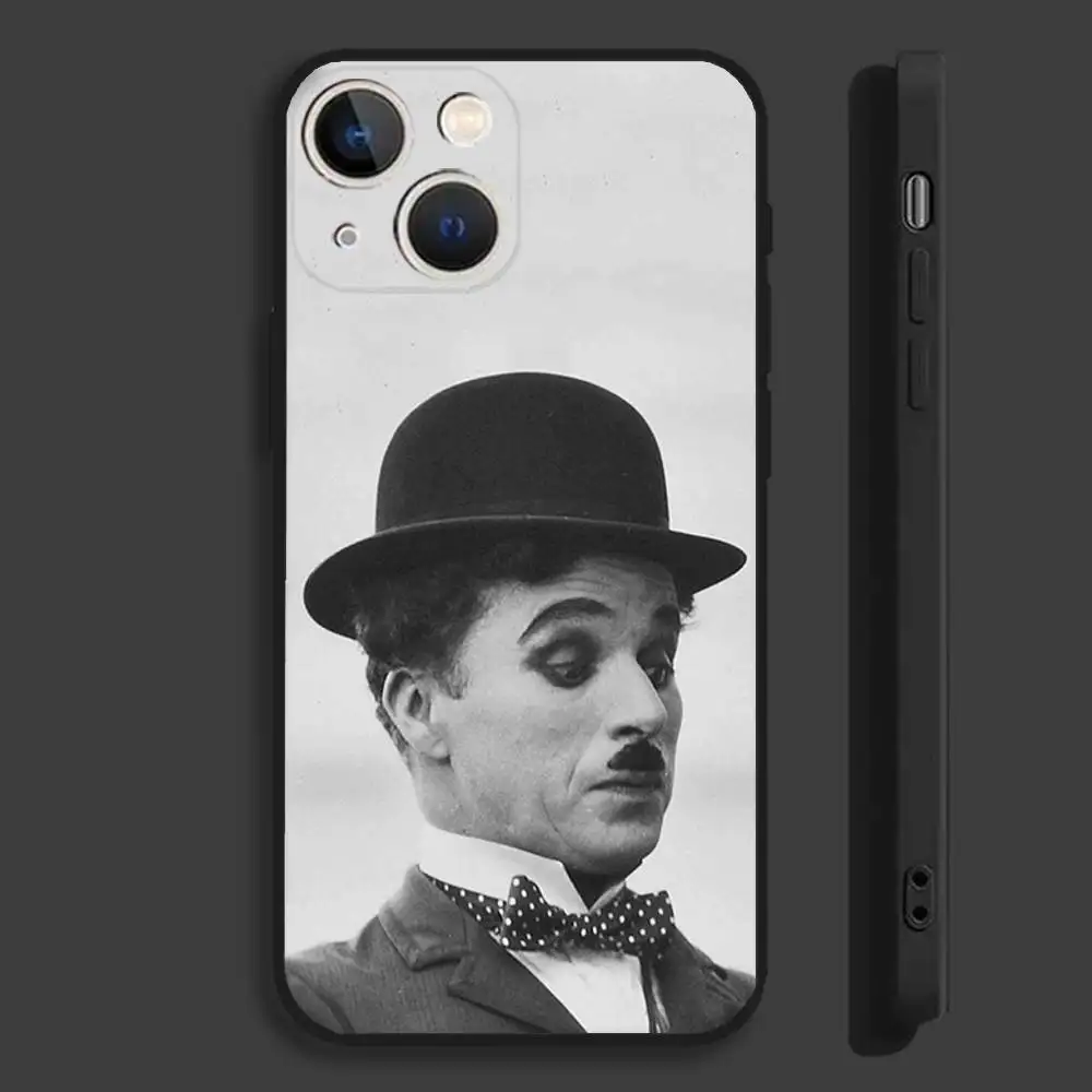 Charlie C-Chaplin Phone Case For iPhone 16,15,14,13,12,11,Pro,Max,Plus,Mini,X,XS,XR,8,7,6,S,SE Soft Black Case