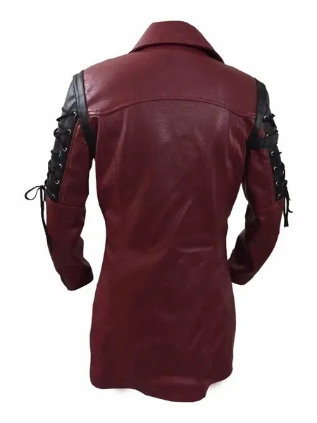 New Steampunk Men's Gothic Trench Coat Leather Jacket Punk Style Biker Jacke Autumn Winter Motocycle Jacket