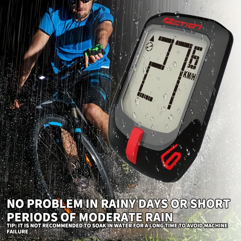 Waterproof Bicycle Speedometer For Sports Outdoor Riding, LCD Display Numbers Computer Speedometer For Cycling