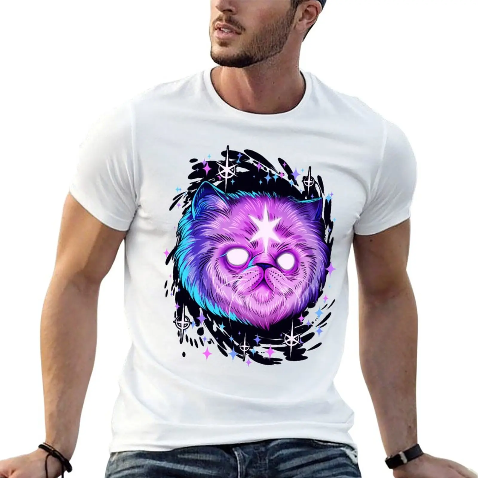 Black Hole Cat T-Shirt Plus Size All Match Tee Shirt