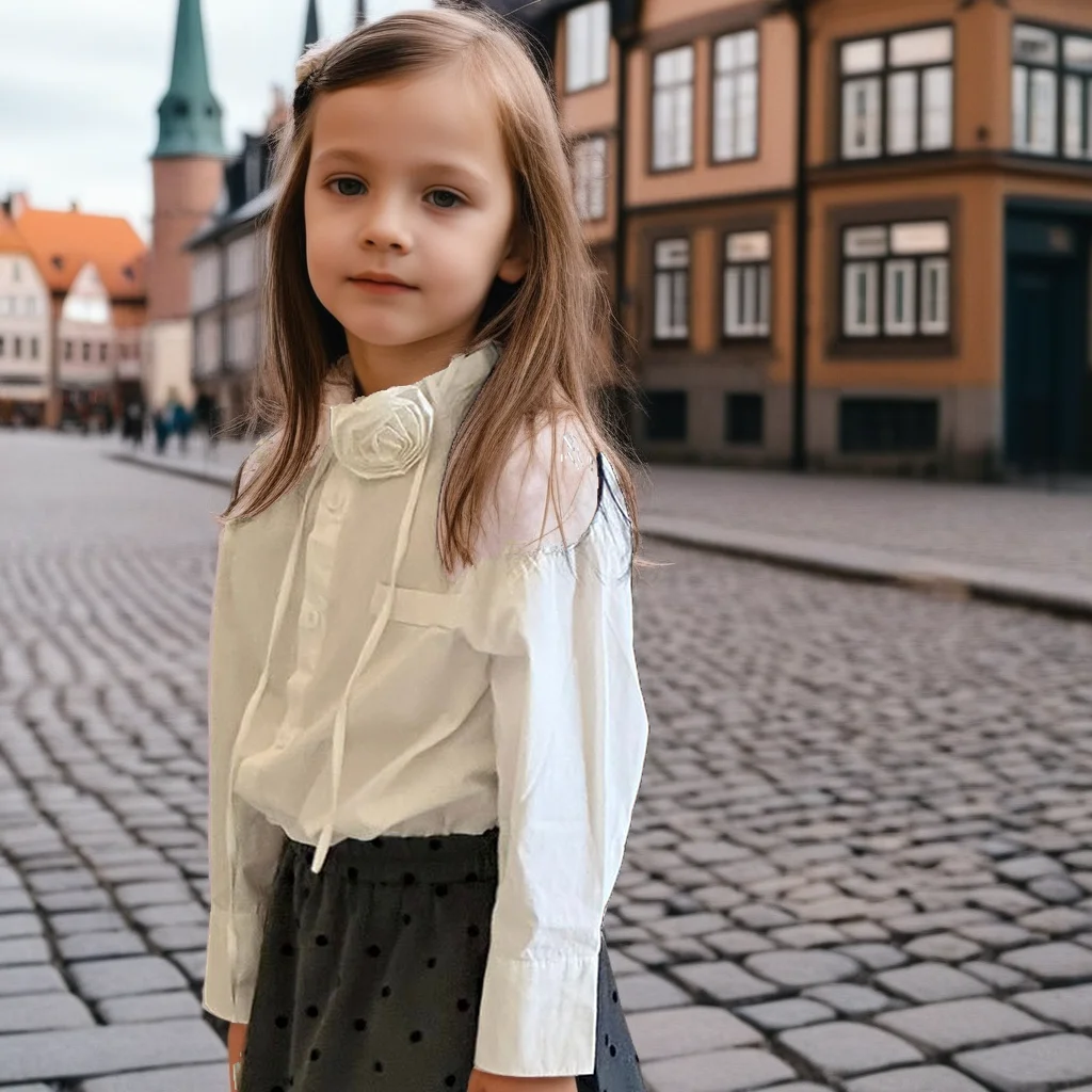 

Teen Girls Floral White Shirt Autumn Long Sleeve Casual Daily Blouse for Kids Fashion Design Striped School Child Tops Clothes