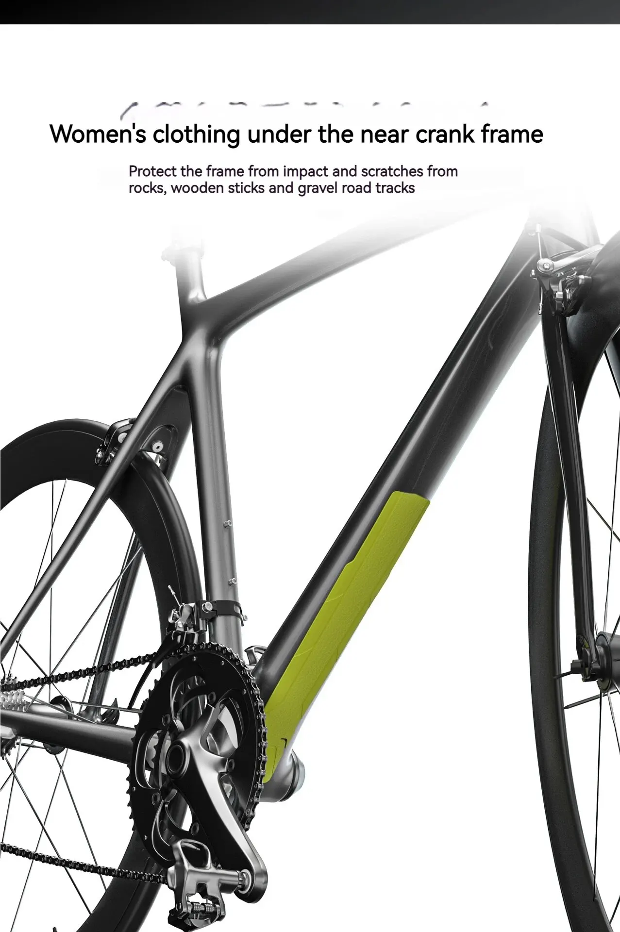 ENLEE Fahrradrahmen Anti-Kratz-Schutz MTB / Rennrad Anti-Rutsch-Aufkleber Schutz Rahmenabdeckung Schutz Kettenschutz Sticke – Detail 6