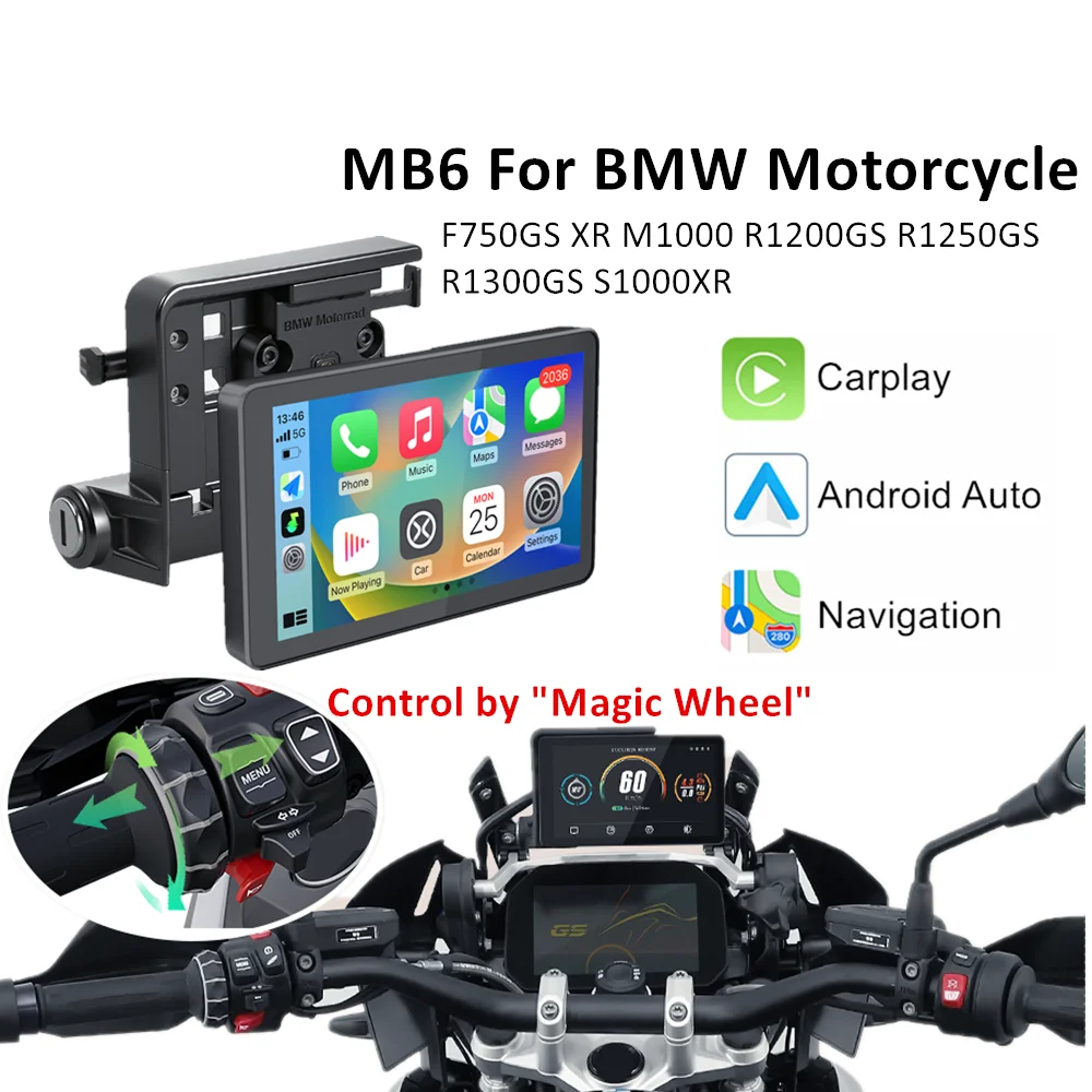 yZ[z6C` MB6 oCNir CXCarPlay Android Auto BMW F750GS XR M1000 R1200GS R1250GS R1300GS S1000XRΉ