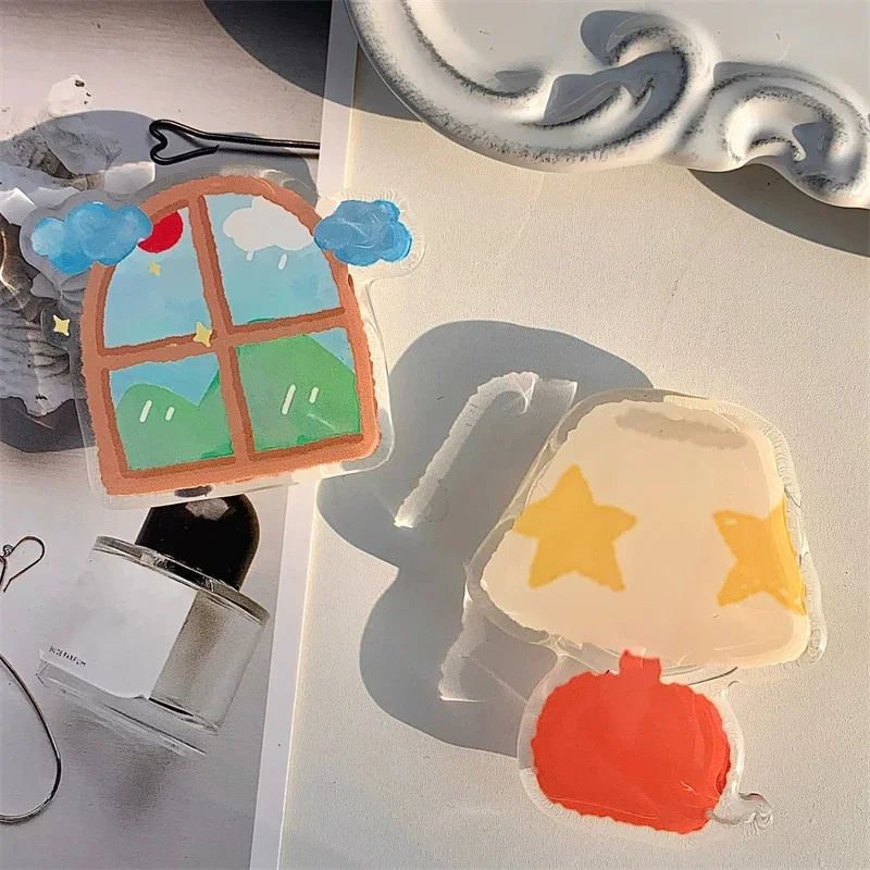 한국 그래피티 레인보우 클라우드 그립톡, 귀여운 3D 스타 거치대, 아이폰 14 프로, 휴대폰 스탠드, 거치대 그립톡 지지대 액세서리