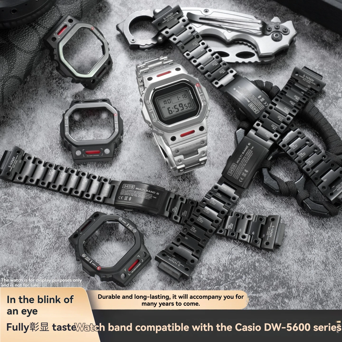

Premium Stainless Steel MOD Kit for Casio G-Shock DW5600/GW-B5600/GMW-5610/GWX-5600 | Mecha-Style Metal Case+Strap Replacement