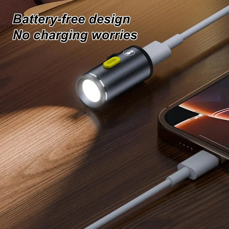 USB Rechargeable LED Multifunctional Strong light Pocket Keychain Flashlight Waterproof Outdoor Hiking Camping Mini Flashlight