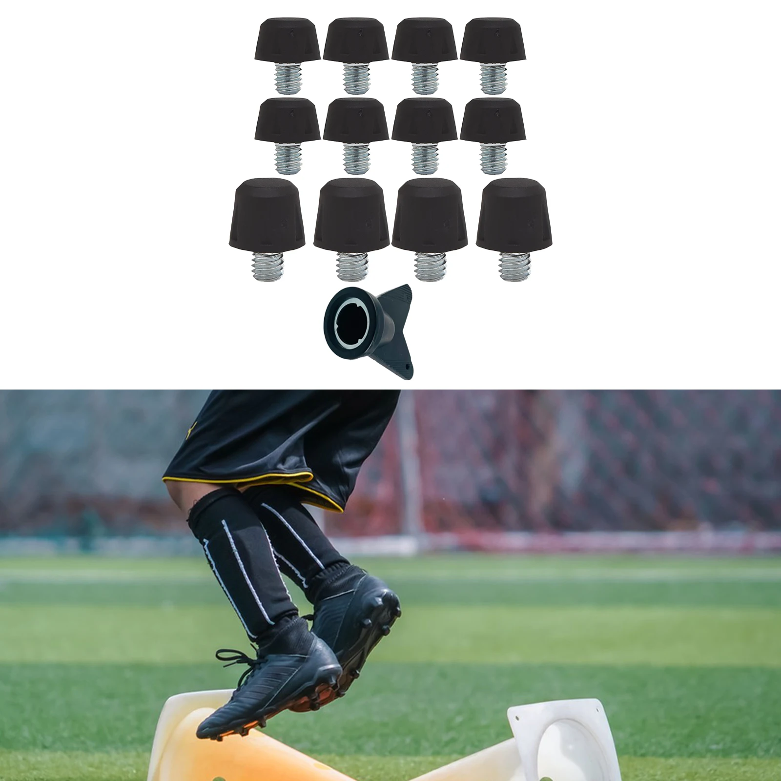 12Pcs Football Boot Spikes Rugby Shoes Studs Portable Screw in with Wrench for Adidas Football shoe Replacement Athletic Sneaker