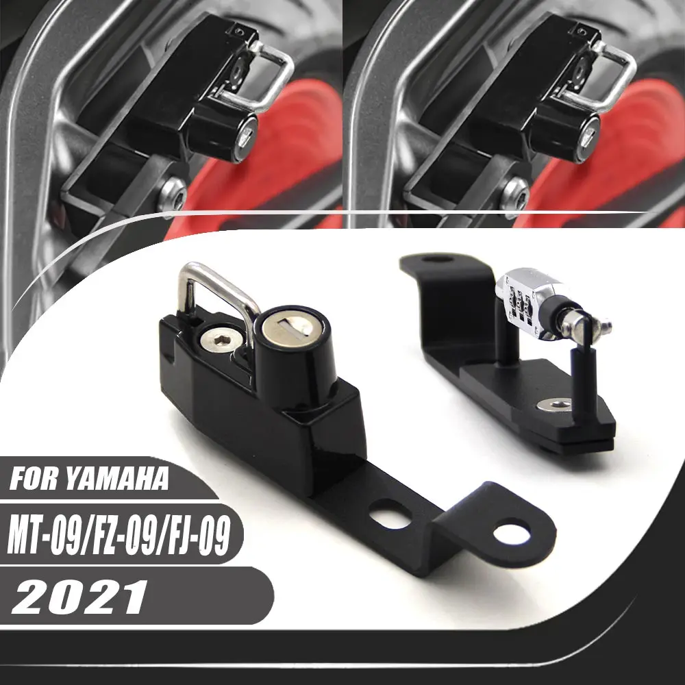 

Motorcycle Left Helmet Lock Kit Helmets Security Anti-Theft Lock Rust-Proof Aluminum For Yamaha MT-09 FZ-09 FJ-09 2021-2024