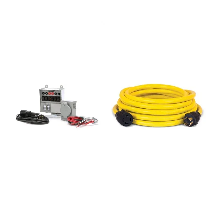 Corporation 31406CRK 30 Amp 6-Circuit Pro/Tran Transfer Switch Kit,Gray & Champion 25-Foot 30-Amp 250-Volt Generator Power Cord