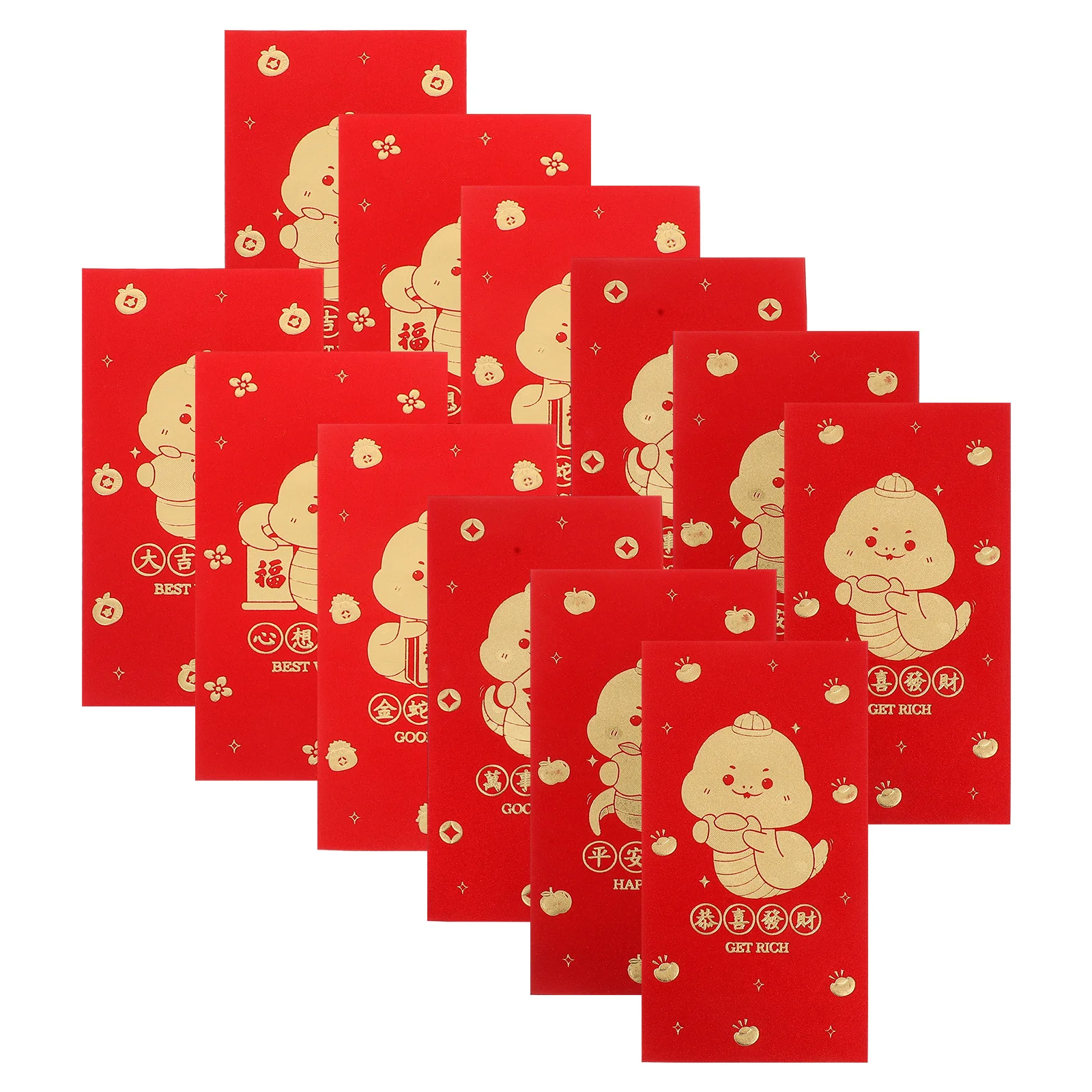 12 Pcs Red Envelope Cash Envelopes Lunar New Year Glitter Chinese Hongbao Packet Wedding Paper Packets