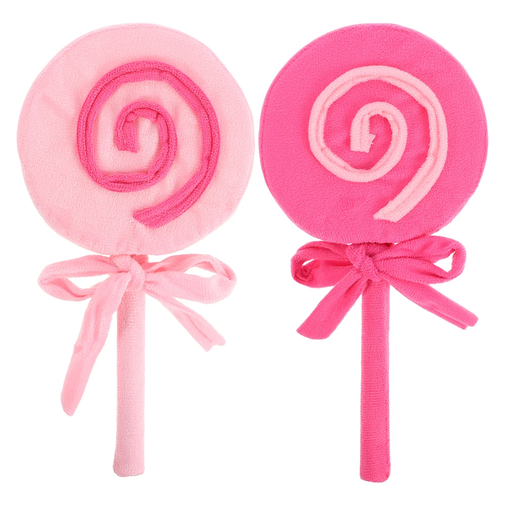 2 Pcs Cake Simulated Lollipop Props Artificial Accessories Giant Decorations Fake Pink Jumbo Lollipops Candy Large