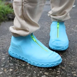 Copriscarpe con cerniera portatile copriscarpe impermeabili riutilizzabili Unisex copriscarpe in Silicone lavabile copriscarpe antipioggia scarpe Galoshes