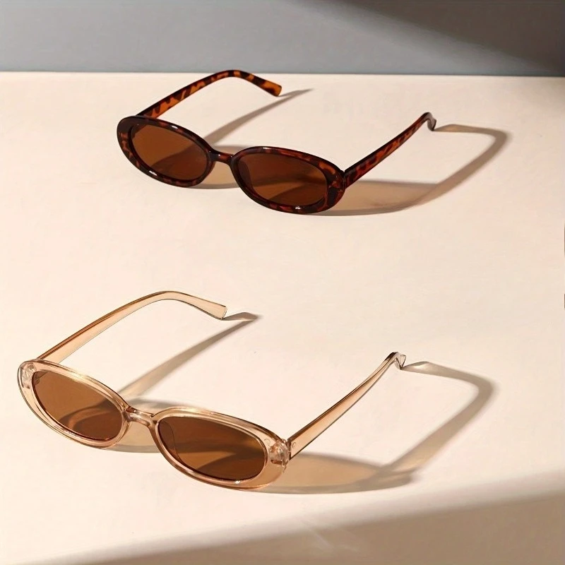 4 paia di occhiali ovali stile bohémien da donna Y2K Trend montatura in plastica colorata accessori moda quotidiana