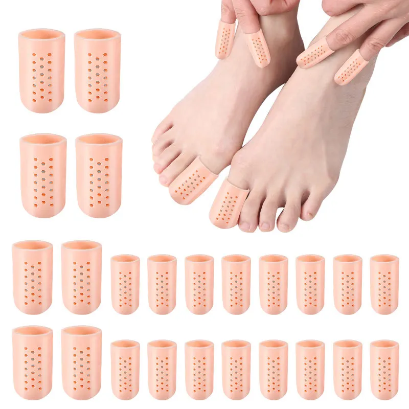 2pcs Silicone Toe Protector Three Sizes Preventing Blisters Anti-Friction Toe Cap Finger Protector Multi-use Foot Care Tool