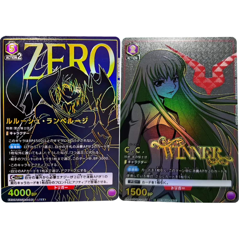 CÓDIGO GEASS Lelouch da Rebélião UA UNION ARENA Coleção Cartão Lelouch Lamperouge C.C. Flash Refrativo Texturizado Presentes para Crianças