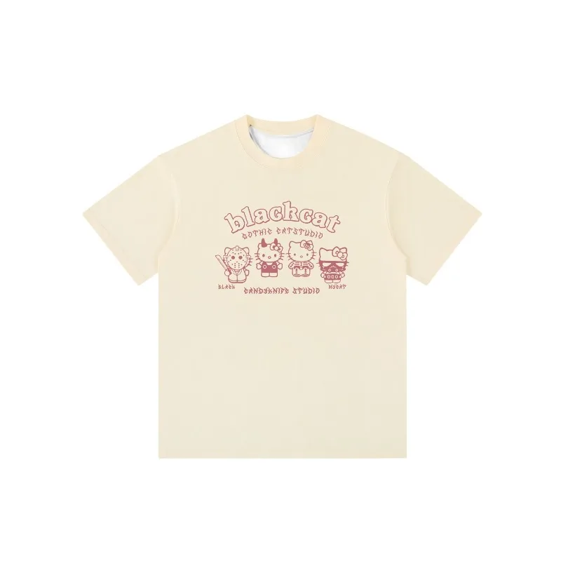 Cartoon Sweet Cool Girl Style Hello Kitty 3D Printed Short Sleeve T-shirt Loose and Versatile Quick Drying Top Trendy