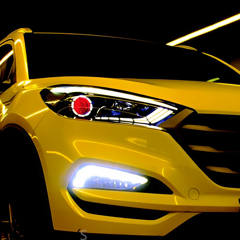 

Автомобильные передние фонари для Hyundai Tucson 2015-2018, светодиодные автомобильные фары в сборе, обновление, стиль демонов, инструменты для проектора, аксессуары