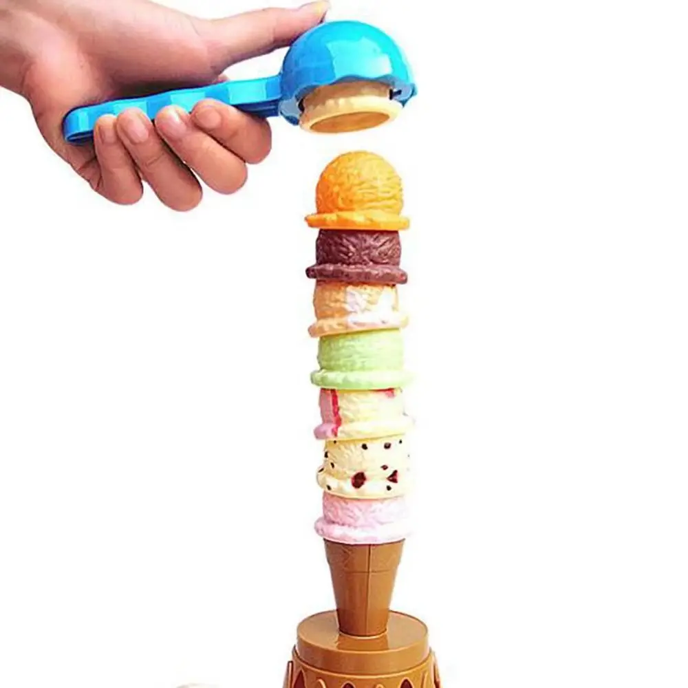 Stackable Ice Cream Stacking Toy Pretend Play Early Education Stack Simulation Food Game Cartoon Craft Kids Pretend Play Toys