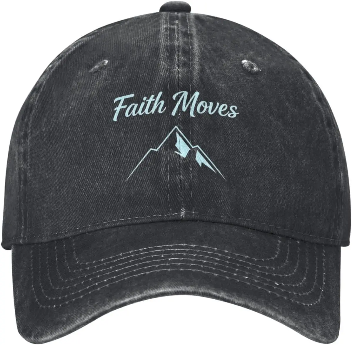 

Бейсболка с графическим принтом Faith Moves Mountains, регулируемая, из хлопка, повседневная, для взрослых