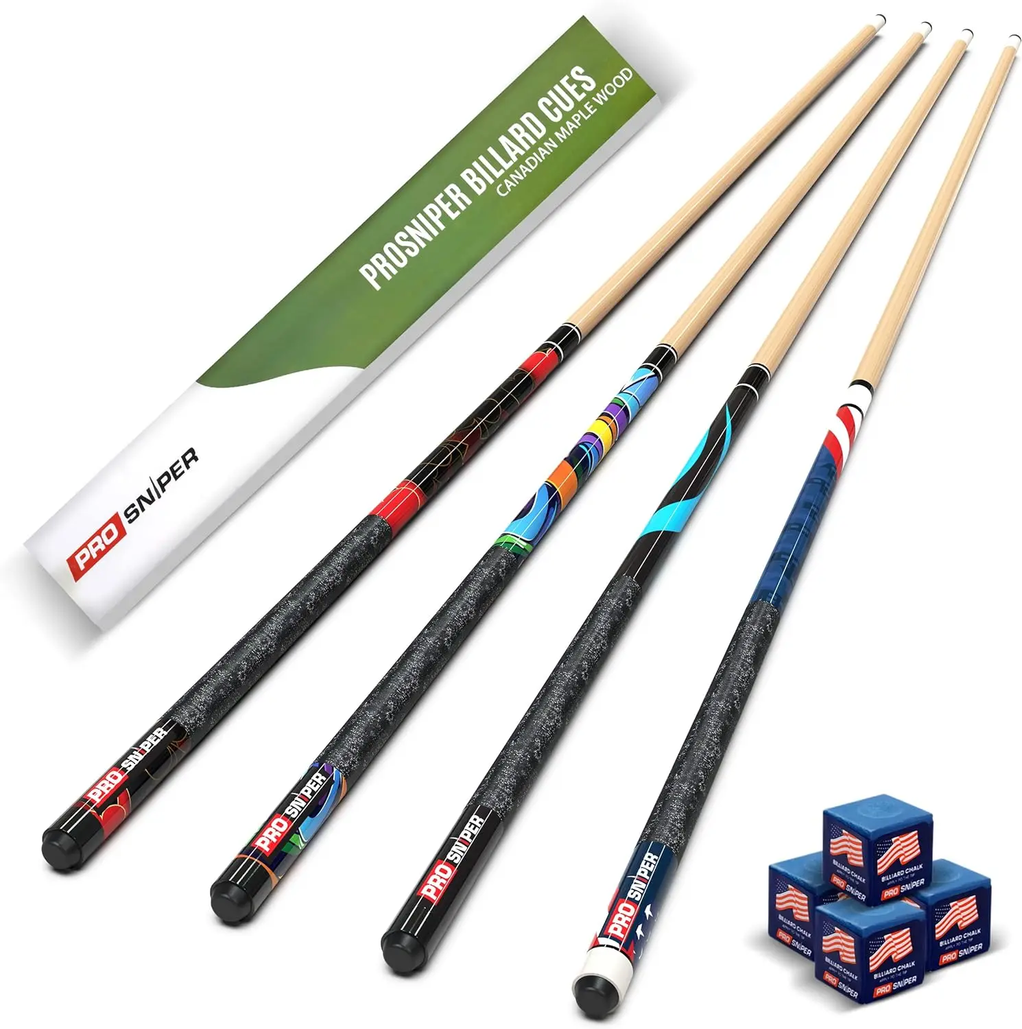 

pool cue stick,pool stick,pool cue case,Set of 4 Pool Cue Sticks Made Canadian Maple Wood