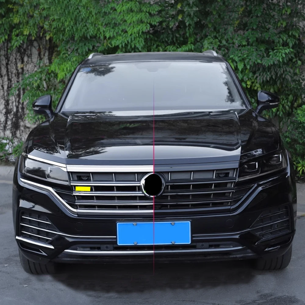 19-24 For New Touareg Black Medium Mesh Trim Front Bumper Grille Trim Exterior Modification Accessories