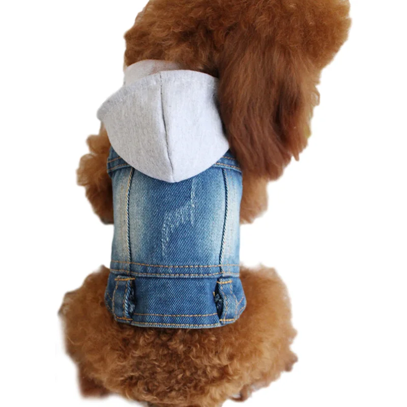 XS-2XL Denim Dog Clothes Cowboy Pet Dog Coat Puppy Clothing For Small Dogs Jeans Jacket Dog Vest Coat Puppy Outfits Cat Clothes