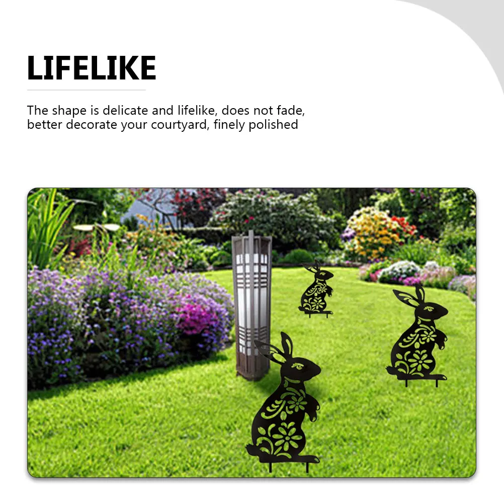 

2pcs Easter Bunny Garden Stake Outdoor Decorations Lawn Flower Bed Rabbit Inserted Rabbit Inserted nament nament