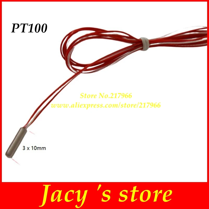 miniature small size micro PT100 platinum thermal resistance temperature sensor 3 x10mm  resistance three-wire