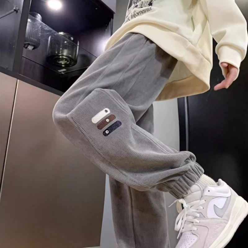 

Fleece-lined and Extra Thick Sweatpants for Men Cool Fashion High Quality Trend New in Retro Y2k Gray Trousers Man Sports Pants