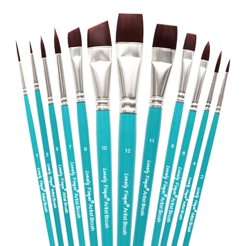 Face Paint Brushes, 12/24PCS Artist Acrylic Paint Brush Set for Face Body Shoe Painting, Ideal for Cosplay Party Stage Makeup