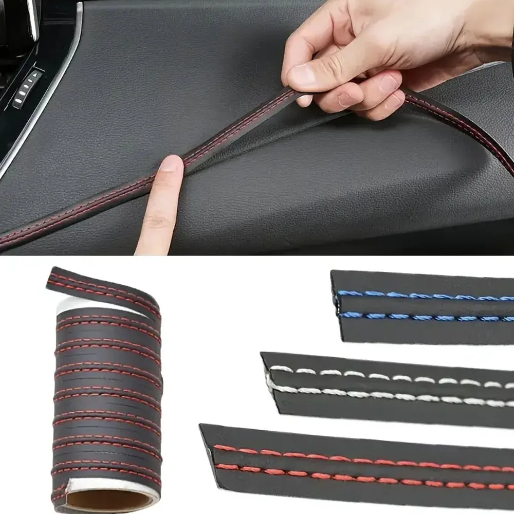 

1 шт., 1 м, автомобильные аксессуары, универсальные автомобильные молдинги, накладка на приборную панель, наклейка, аксессуары для салона автомобиля, кожаная оплетка «сделай сам», декоративная подкладка