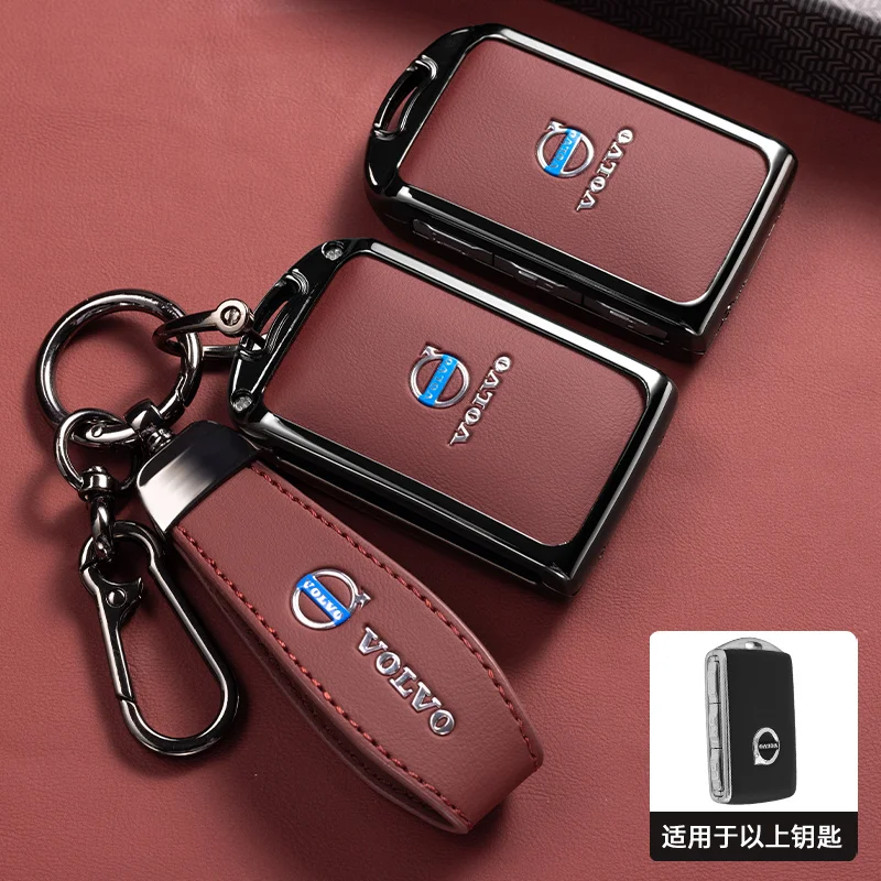 For Volvo XC60 XC40 XC90 S90 V60 S60 V90 C40 Polestar 1 Polestar 2 Zinc Alloy Leather Car Remote Smart Key Case Cover Protection view 3