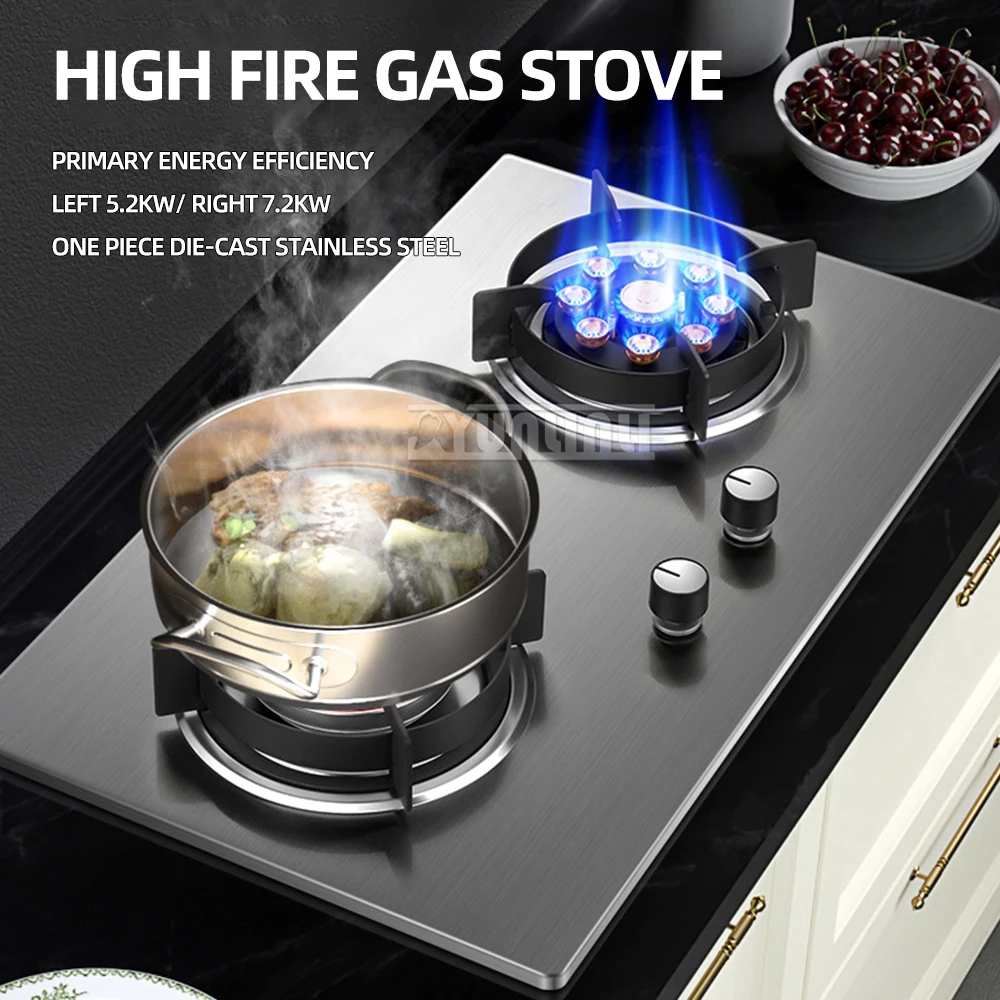 

Energy Saving Gas Stove Embedded Double Stove Household Catering Equipment Tempered Glass Gas Stove