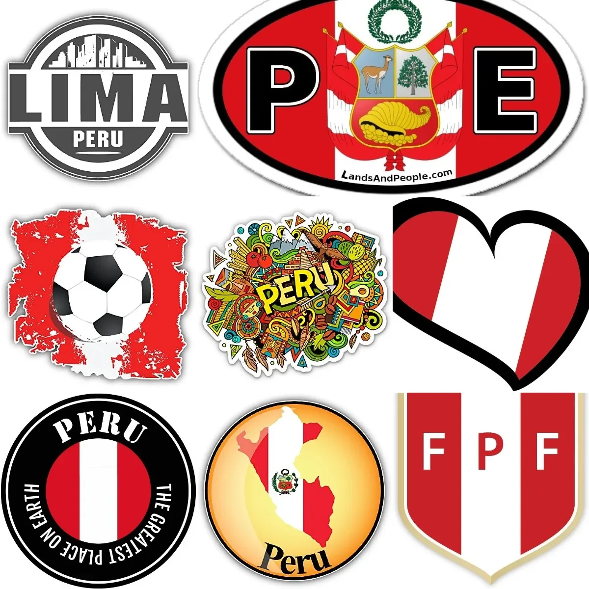

Creative Peru Flag Map National Emblem PVC Sticker for Truck Car Laptop Window Bumper Bicycle Helmet Wall Room Decal Accessories