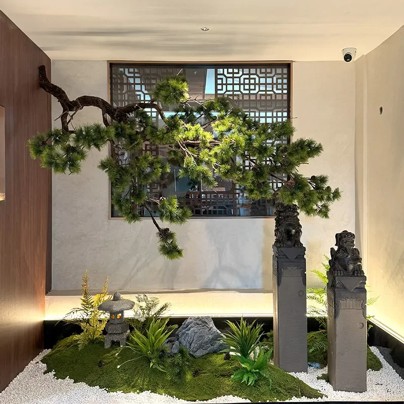 Inverted simulated welcome pine tree hanging large suspended wall hanging porch landscaping