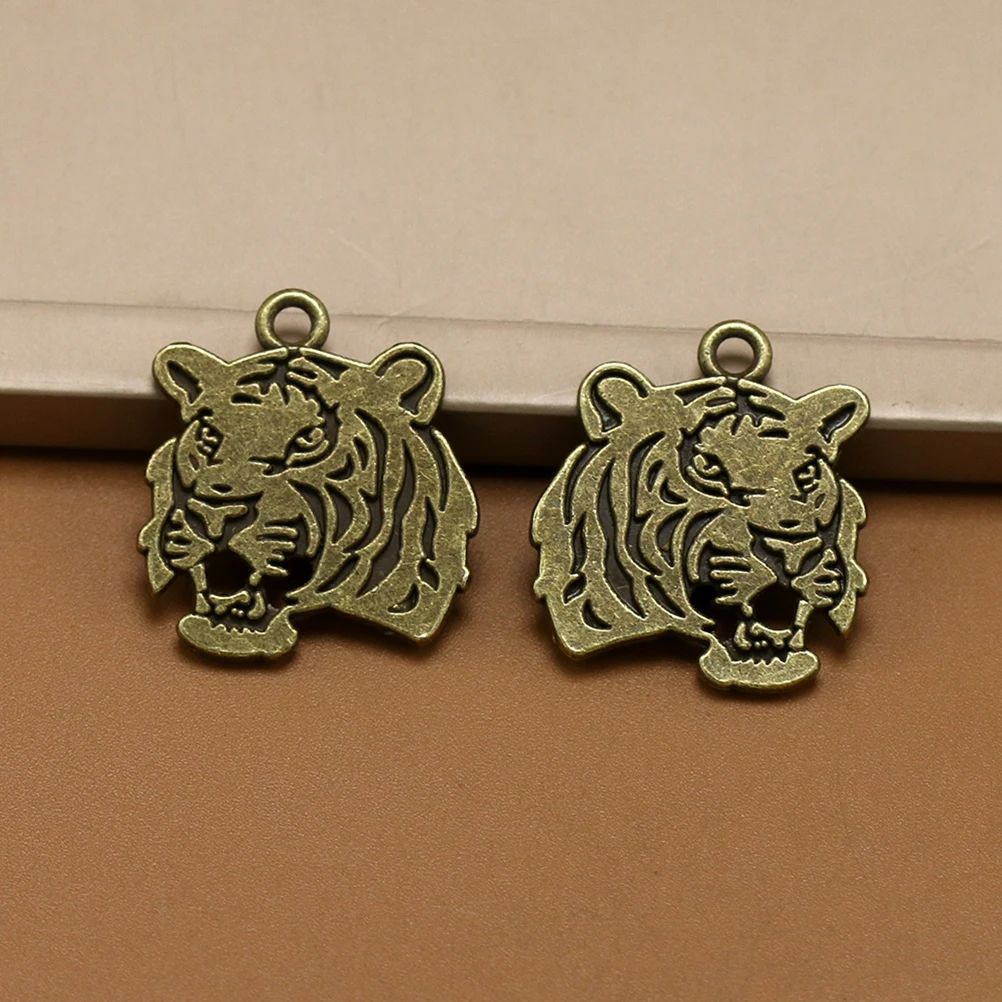 

30 Pcs Tiger Silver Bracelet Necklace Jewelry Charm for Alloy Charms Making Diy