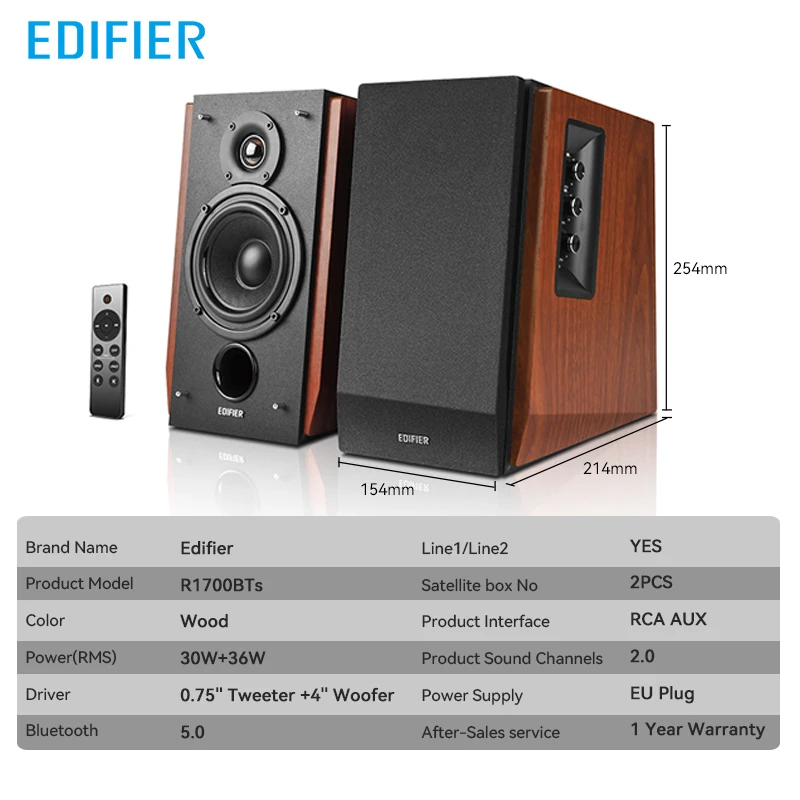 Edifier R1700BTs アクティブ 2.0 ブックシェルフ スピーカー システム
