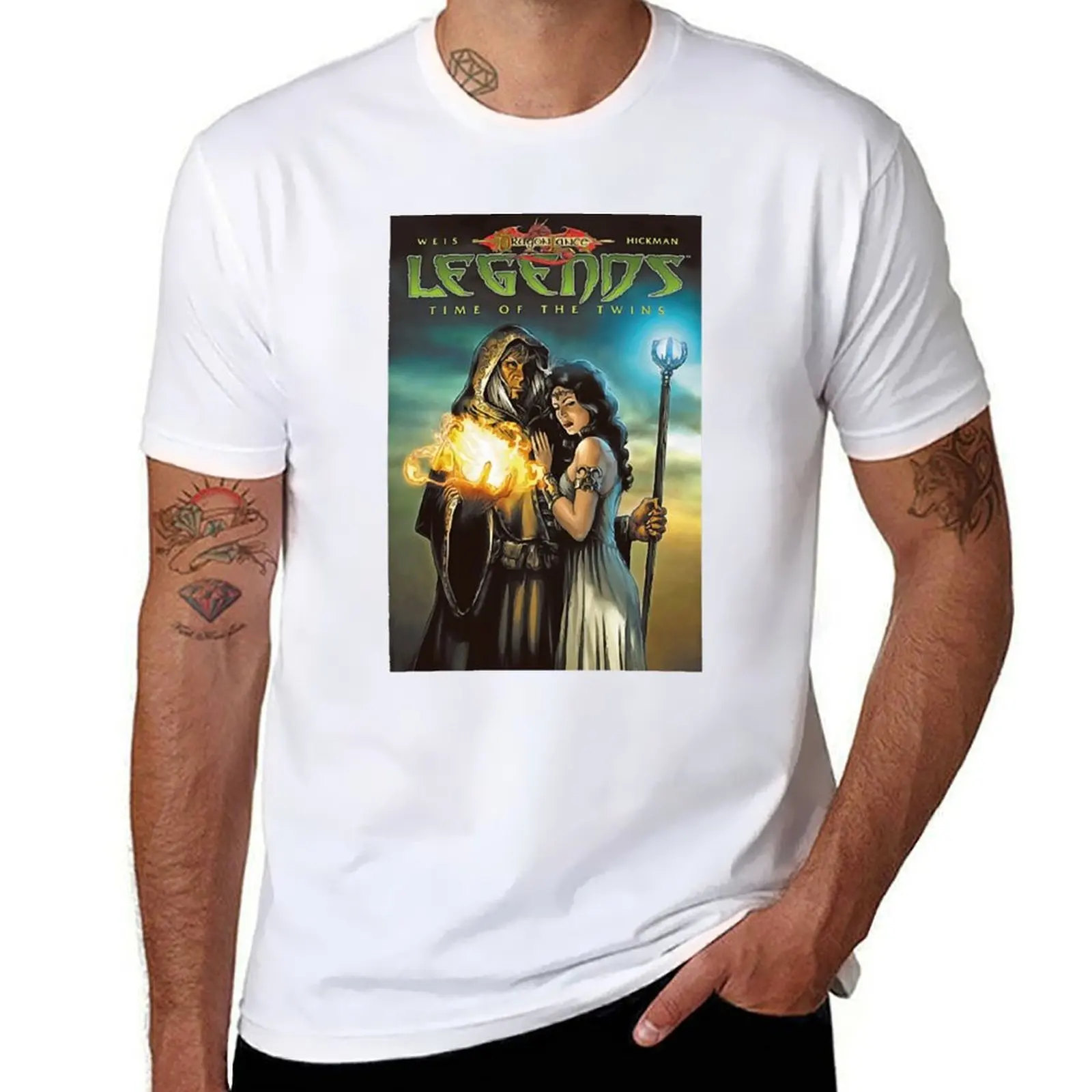 legend dragonlance poster T-Shirt man t shirts cotton anime t shirts for man T-Shirt