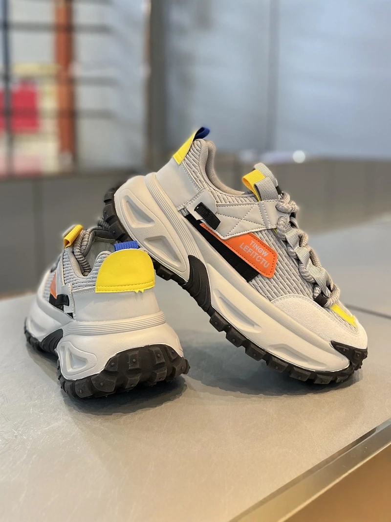 Men's Casual Running Shoes Fall Season Versatile Trendy Tire Sole Sport Anti-slip Low Top Breathable Comfortable Mesh Inner
