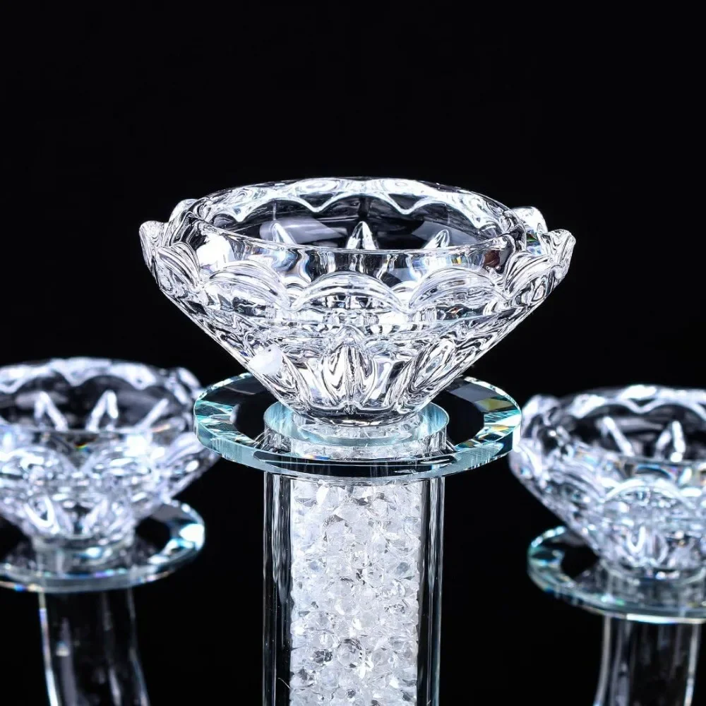 Imagem -04 - Crystal Candle Holder para Casa Peça Central Castiçais Candelabros Taper Wedding Decor Light