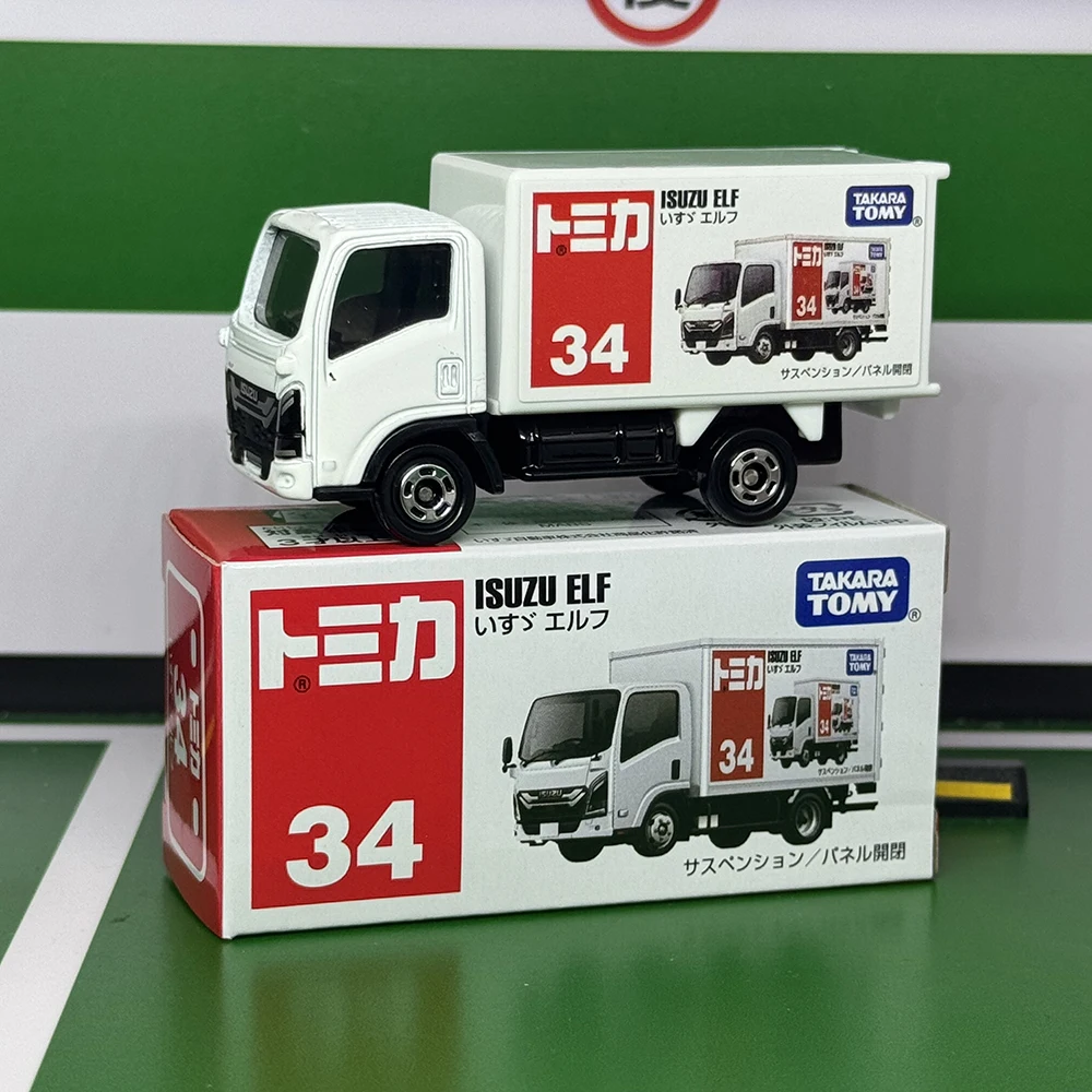 Takara Tomy Tomica No.34 Isuzu Elf fundición a presión aleación estática coche modo colección exhibición niño juguete para regalo