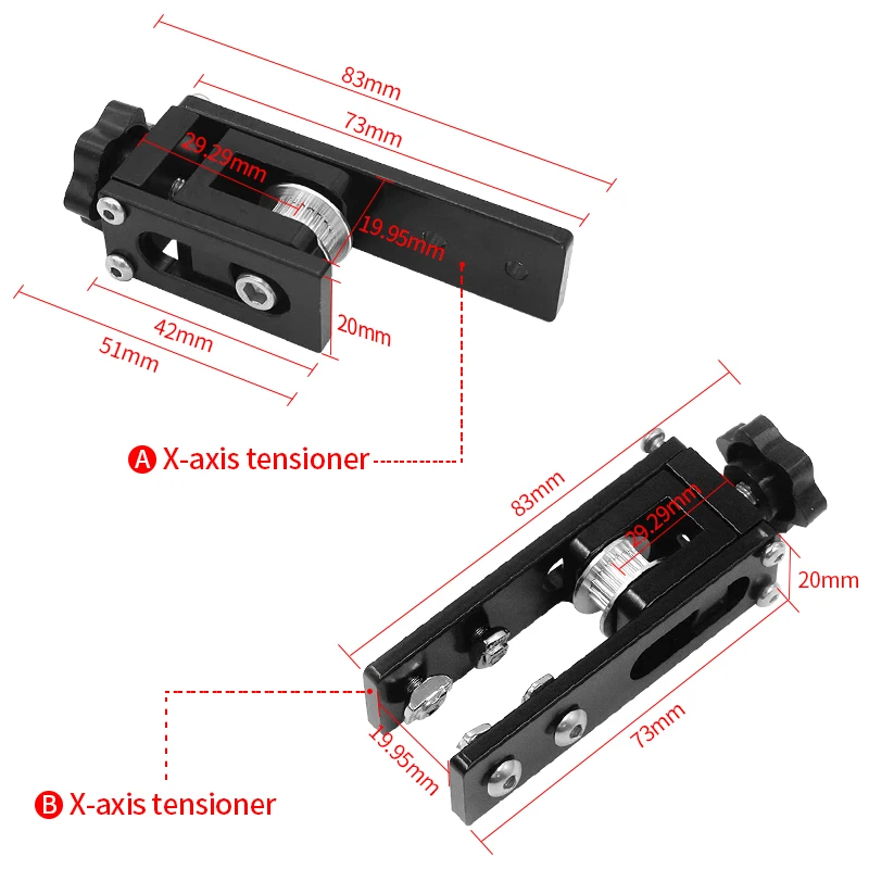 2020 x eixo v-slot perfil 2040 y eixo síncrono cinto estiramento endireitar tensor para ender 3 CR-10 diy peças de impressora 3d