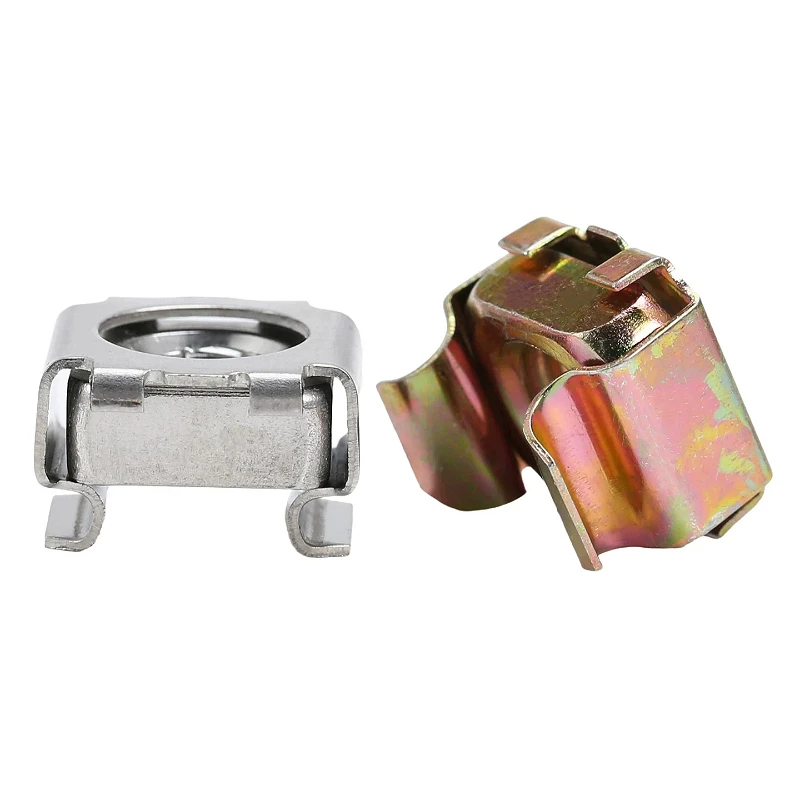 M4 M5 M6 M8 M10 M12 304 Stainless Steel/Carbon Steel Quartet Floating Nuts Snap-In Nut Cassette Elastic Enclosure Card Cage Nut