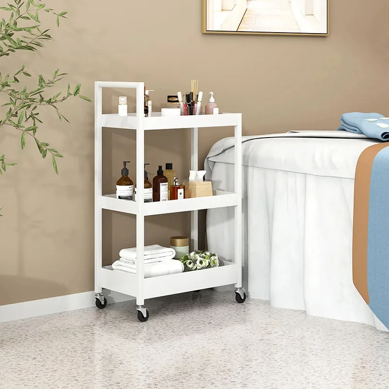 Luxury Golden Salon Trolleys with Wheels Home Salon Furniture Beauty Salon Tool Trolley Minimalist Iron Art Storage Rack