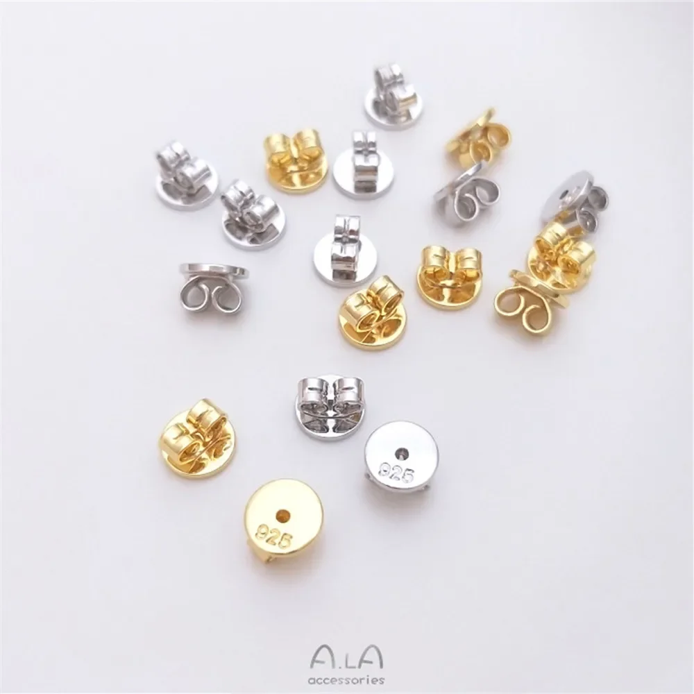 Earplugs 18K gold white gold 925 earplugs High-end earplugs back plug earcap versatile simple earclasp