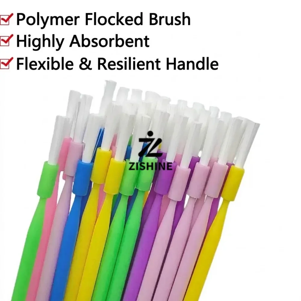 100Pcs Disposable Dental Long Bristle Micro Brushes Cylinder Box Bag Packing Flexible Applicator Swabs Oral Care Clinic Tools