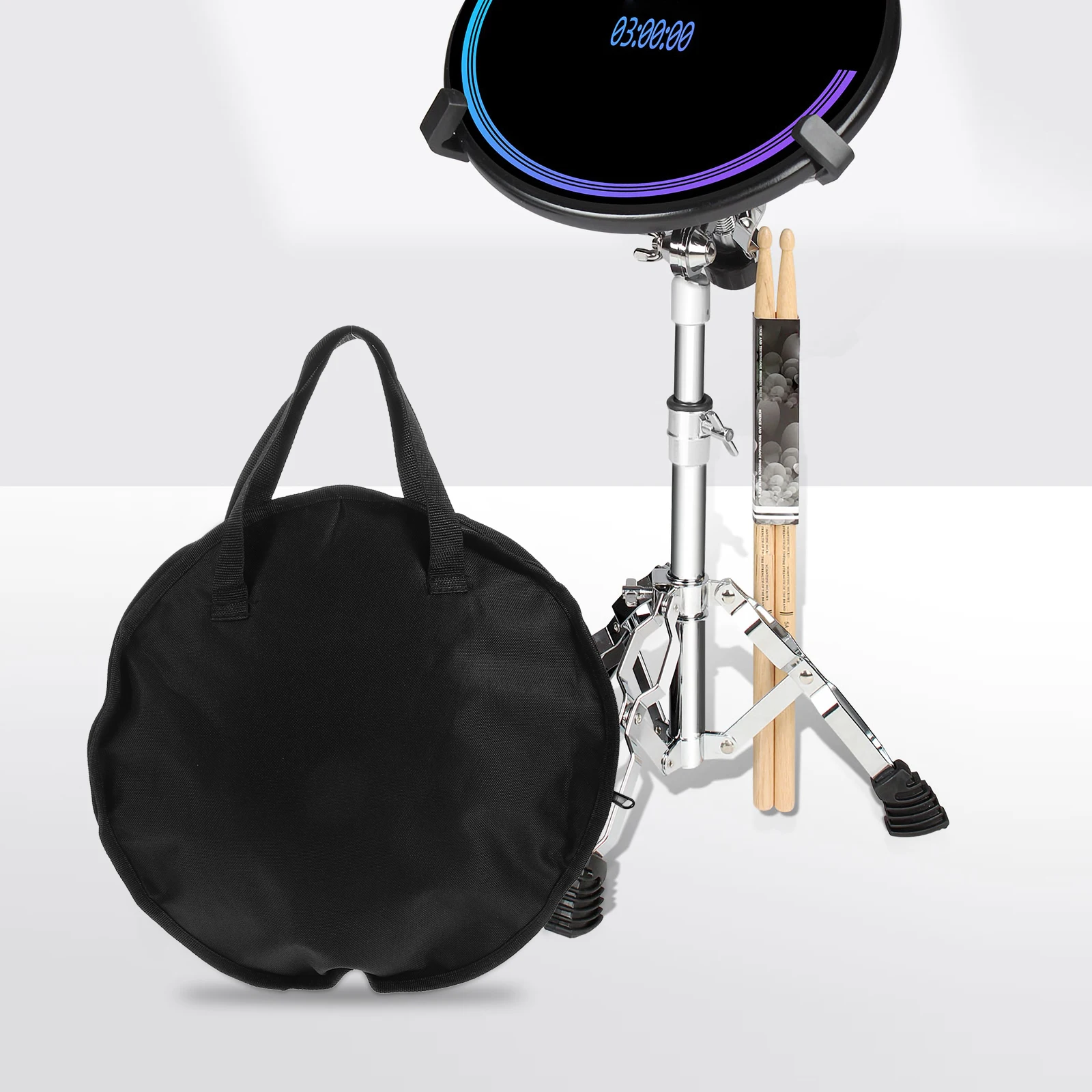 

1pc Black 10 Inch Dumb Drum Pad Bag Waterproof Thickened Storage Bags Musical Instrument Protective Case Hand Carry