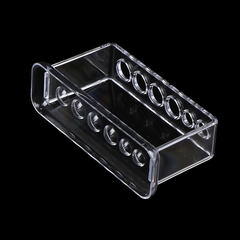 (BBQ4)1pc Transparent Plastic Clear Test Tube Rack 6 Holes Stand Lab Test Tube Stand Shelf 16.7*8*3cm